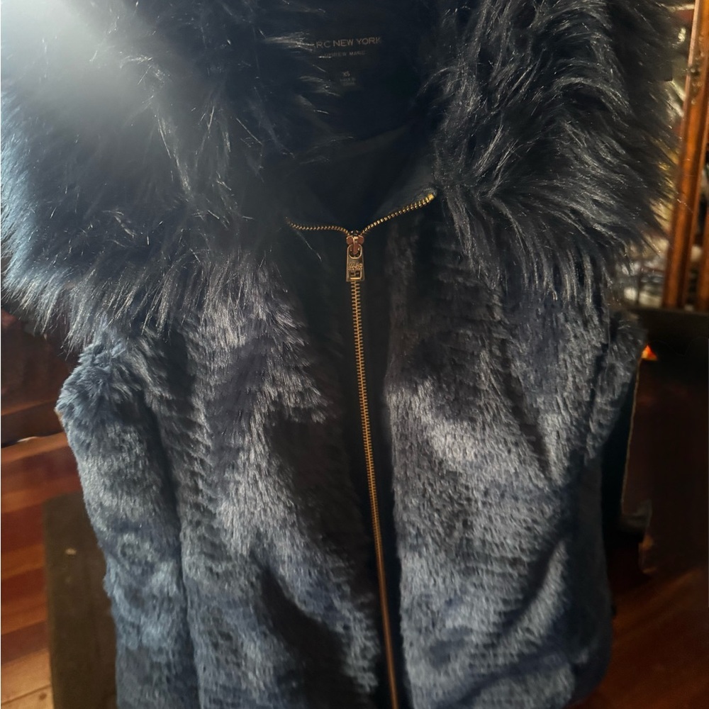 Brand new Dark Teal Faux Fur Vest by Marc New York
